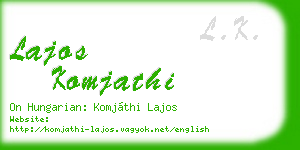 lajos komjathi business card